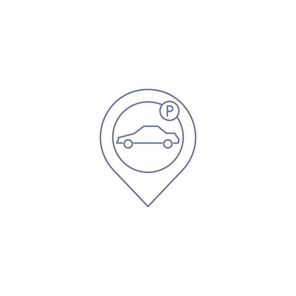 car parking location pin icon vector