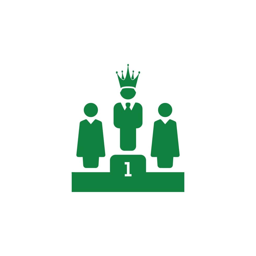 Award, business rank, success, team, winner, crown on head icon is full editable vector