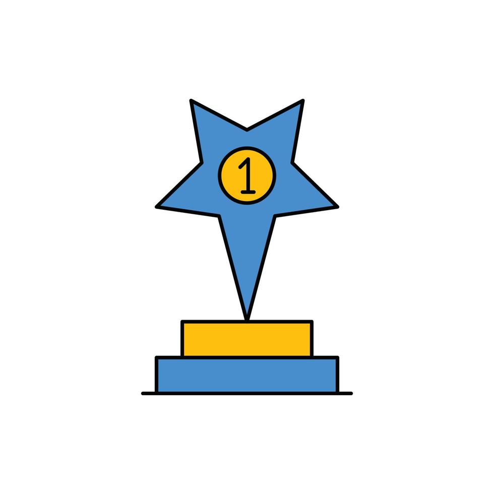 icono de trofeo de premio topper creativo vector