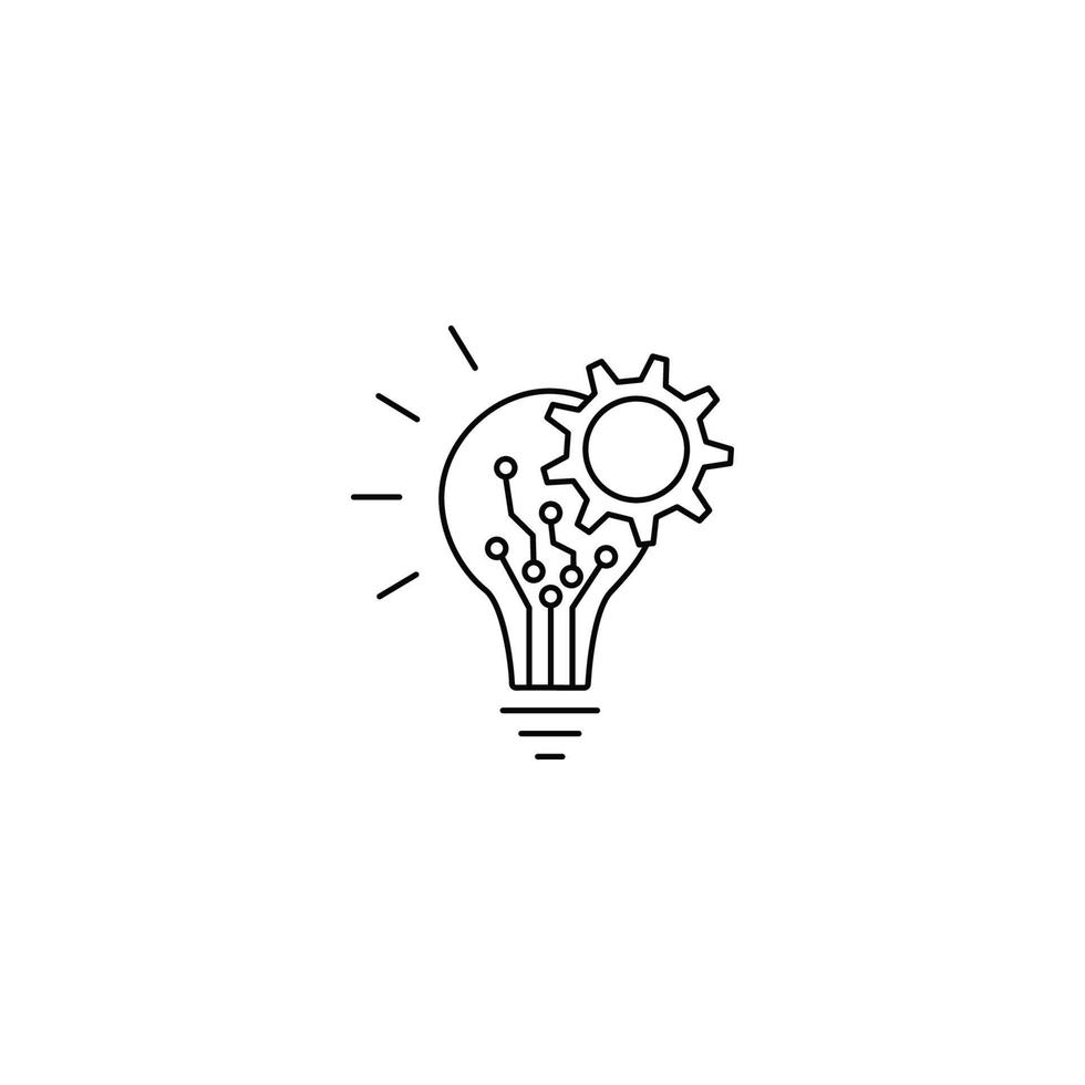 Artificial Intelligence light bulb icon vector