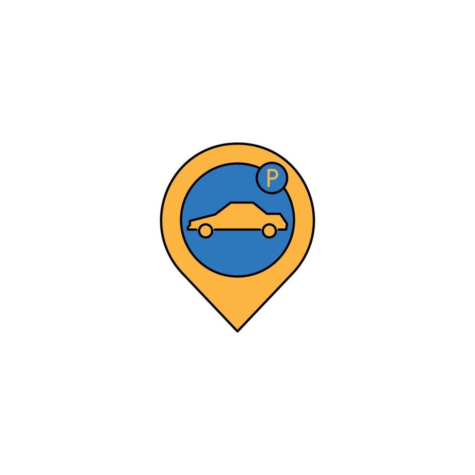 car parking location pin icon vector