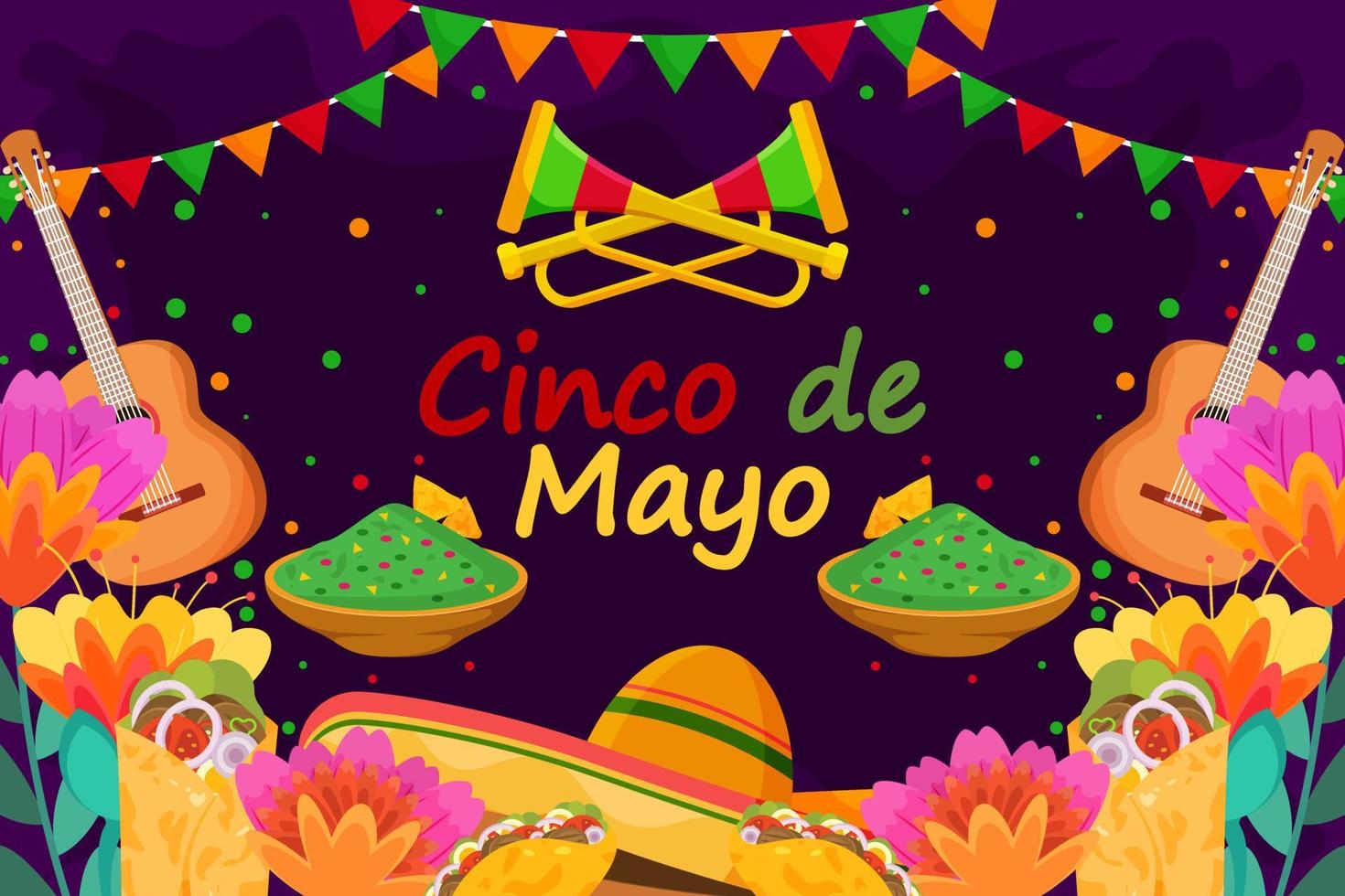 fondo de celebración del cinco de mayo vector