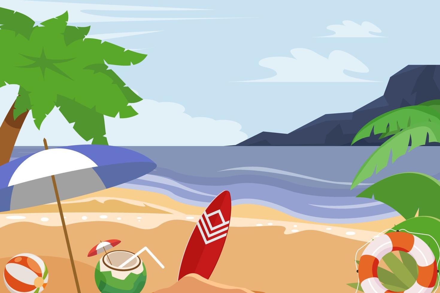 Summer landscape elements background vector