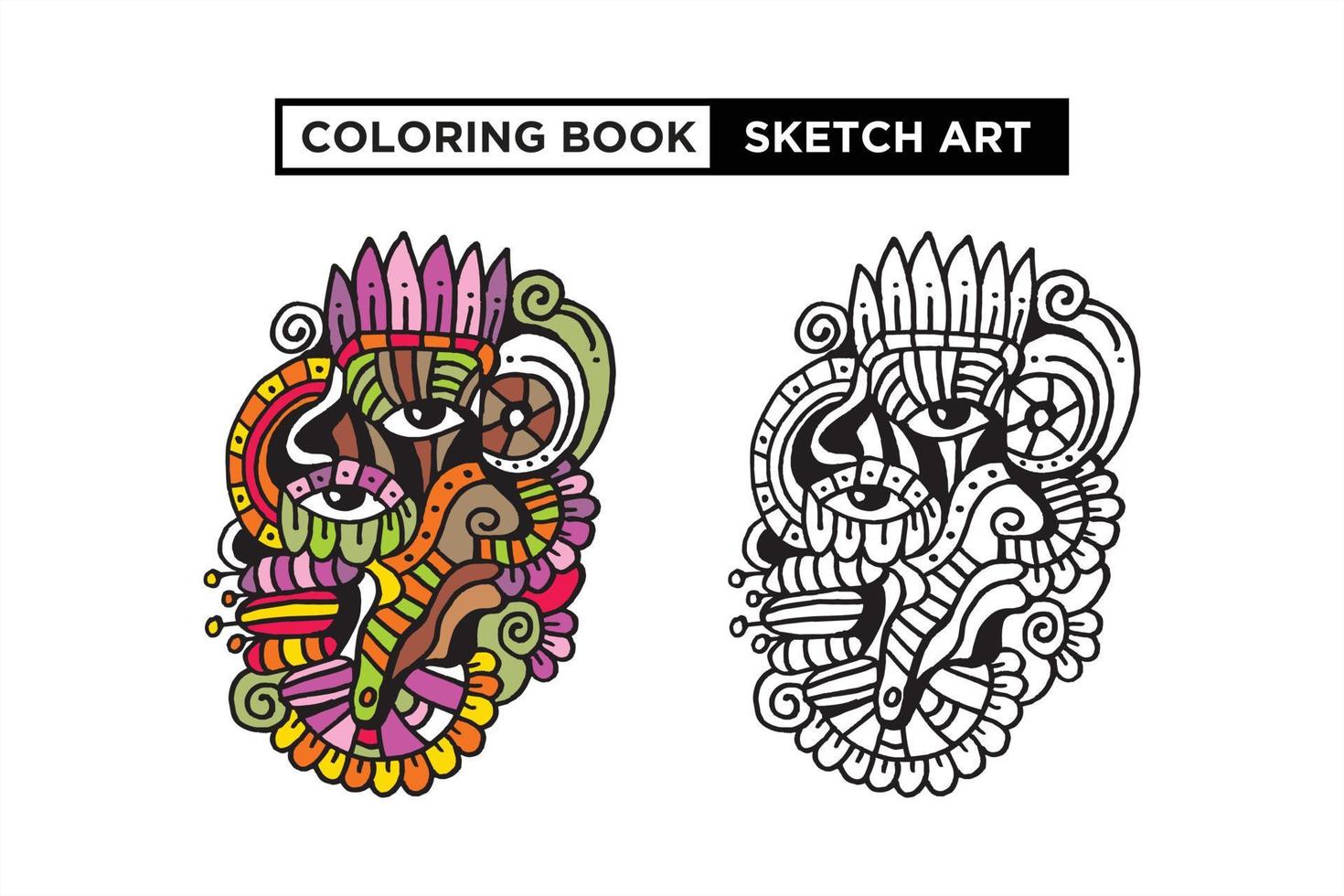 Vector design coloring book sketch art