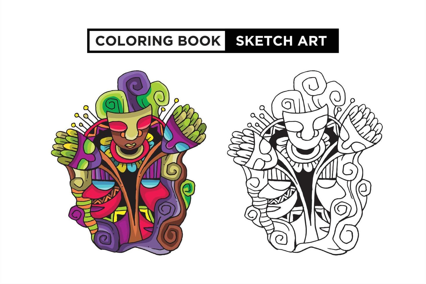 Vector design coloring book sketch art