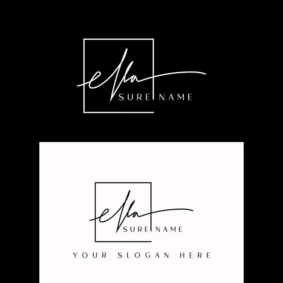 signature logo template with handrawn vector art