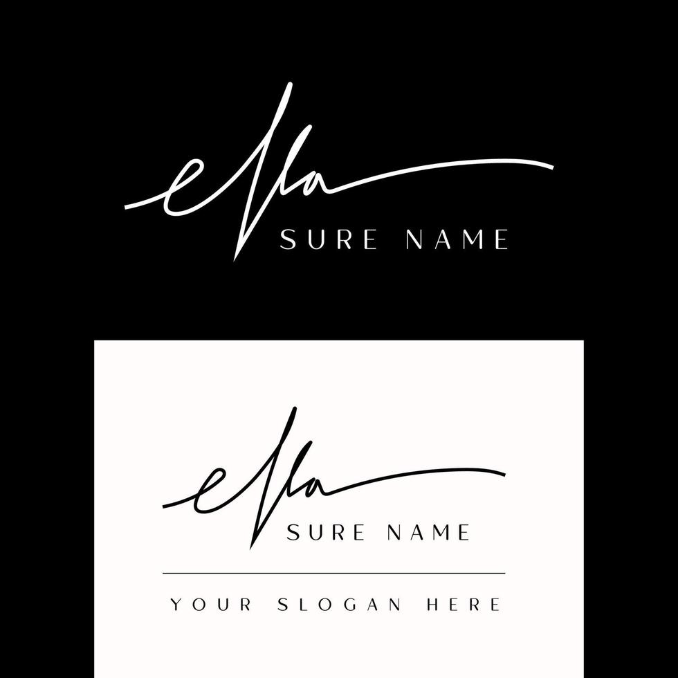 minimalist SIGNATURE LOGO DESIGN TEMPLATE WITH HANDDRAWN STYLE vector