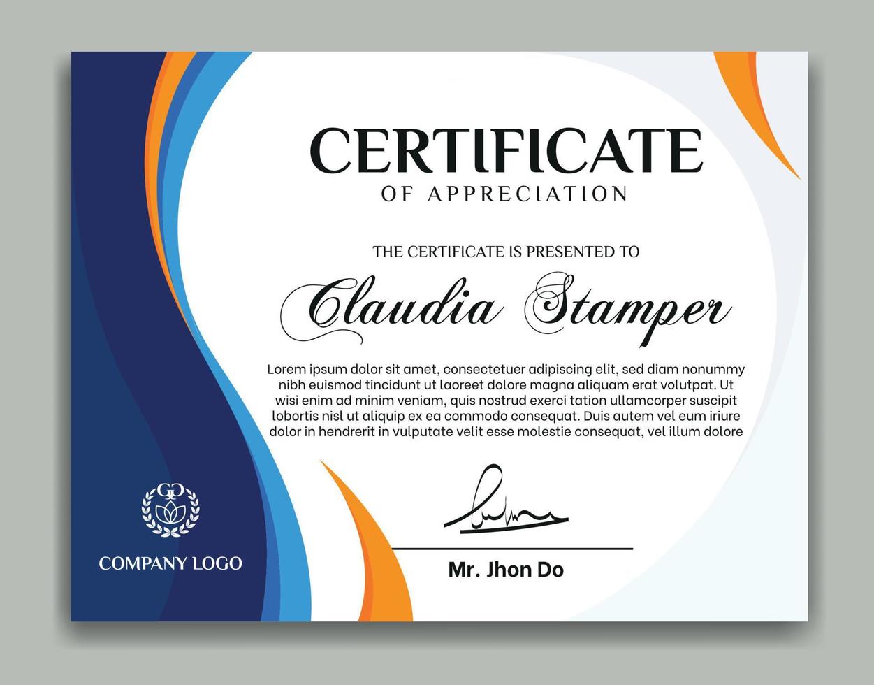 elegant certificate template design vector