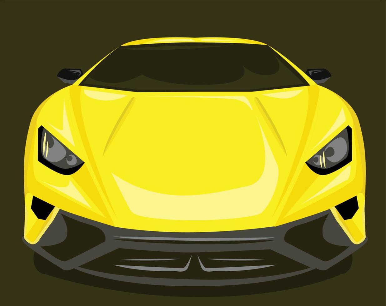 lux yellow sport car vector