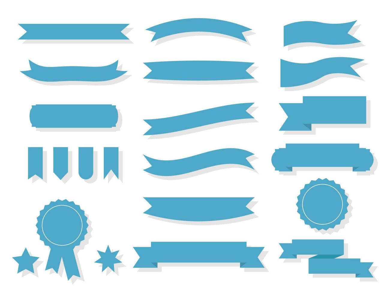 Flat ribbon vector flat banner. Vector ribbon banner set