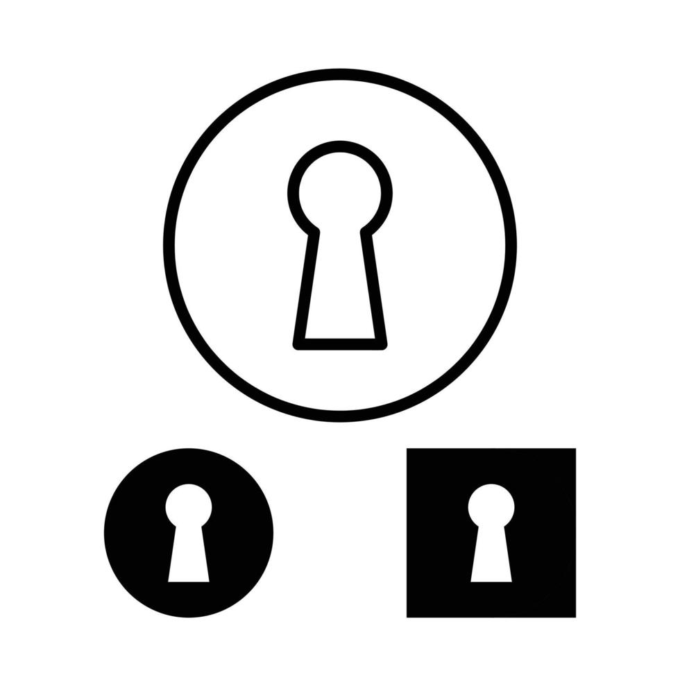 key hole vector icon isolated on white background