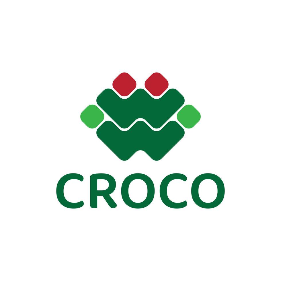 simple crocodile logo design vector