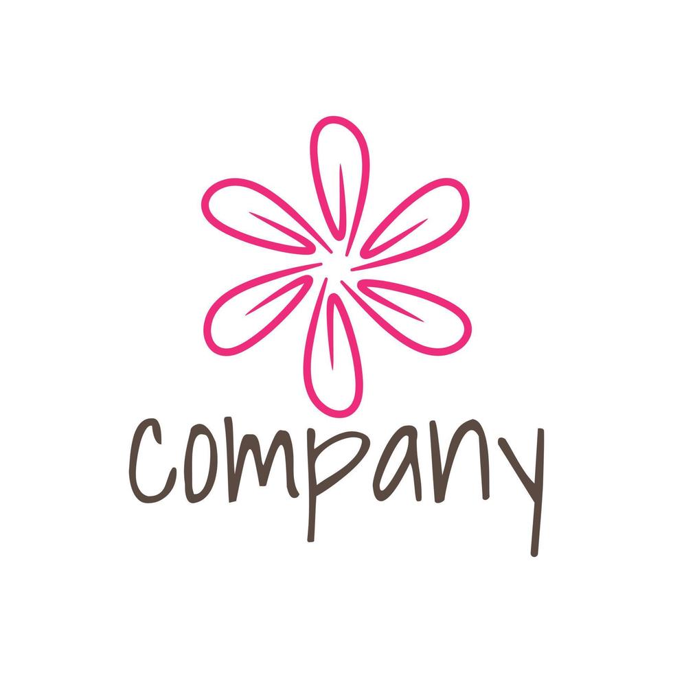 pink flower logo design vector