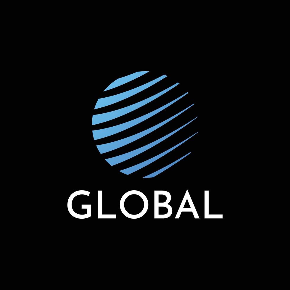 abstract sliced globe logo design vector