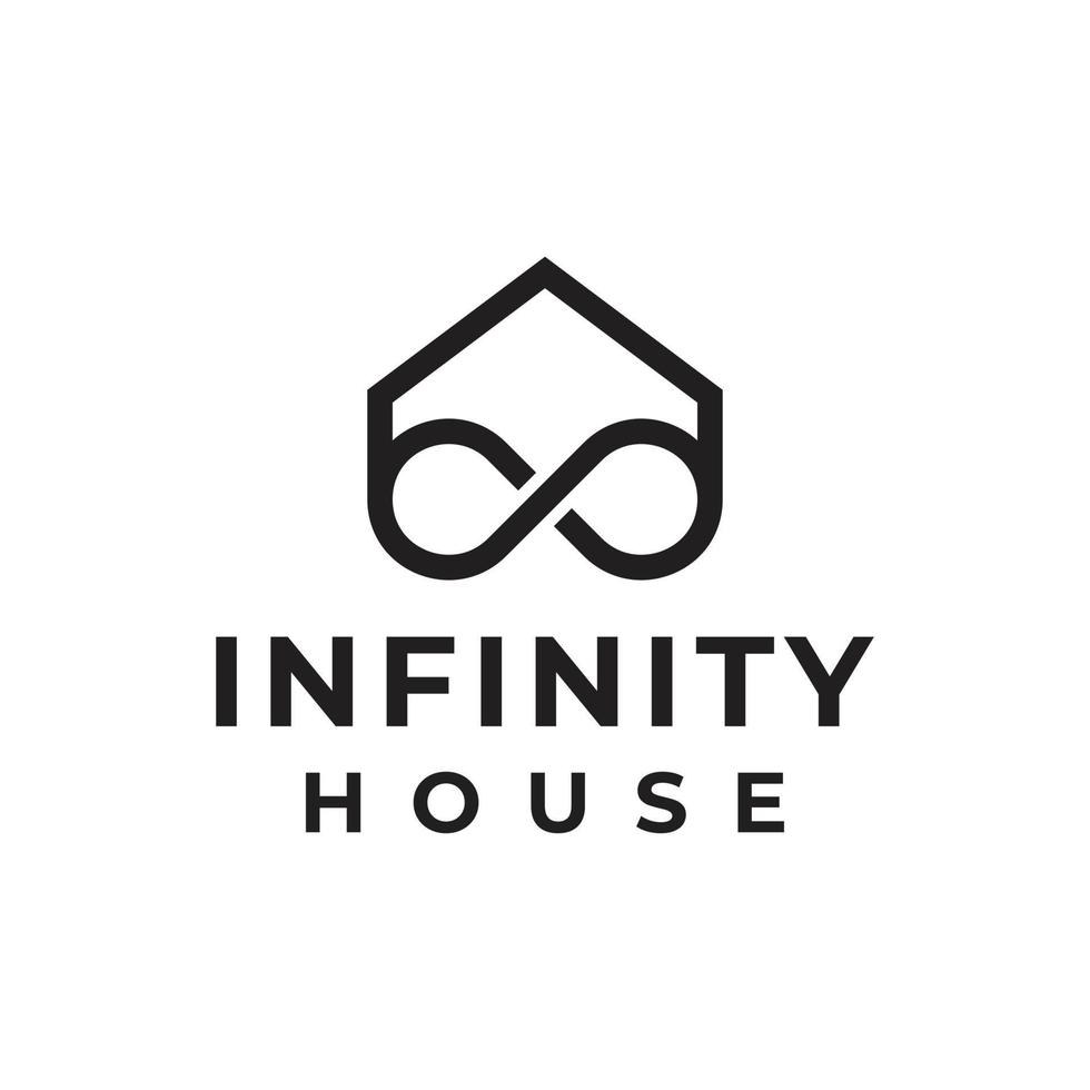 infinity house logo design vector