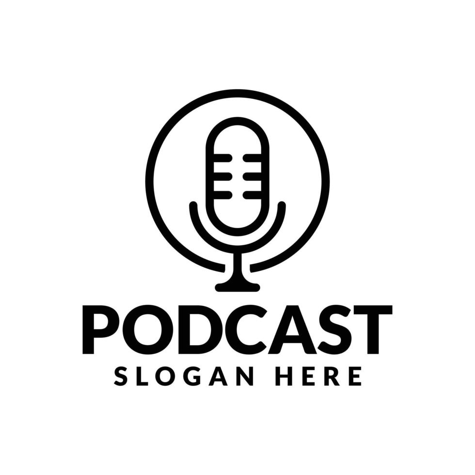 simple podcast logo design vector