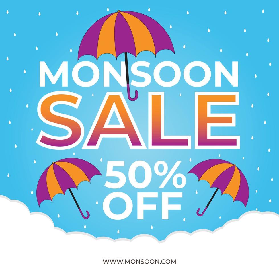 Monsoon sale banner, Monsoon Sale ad, vector