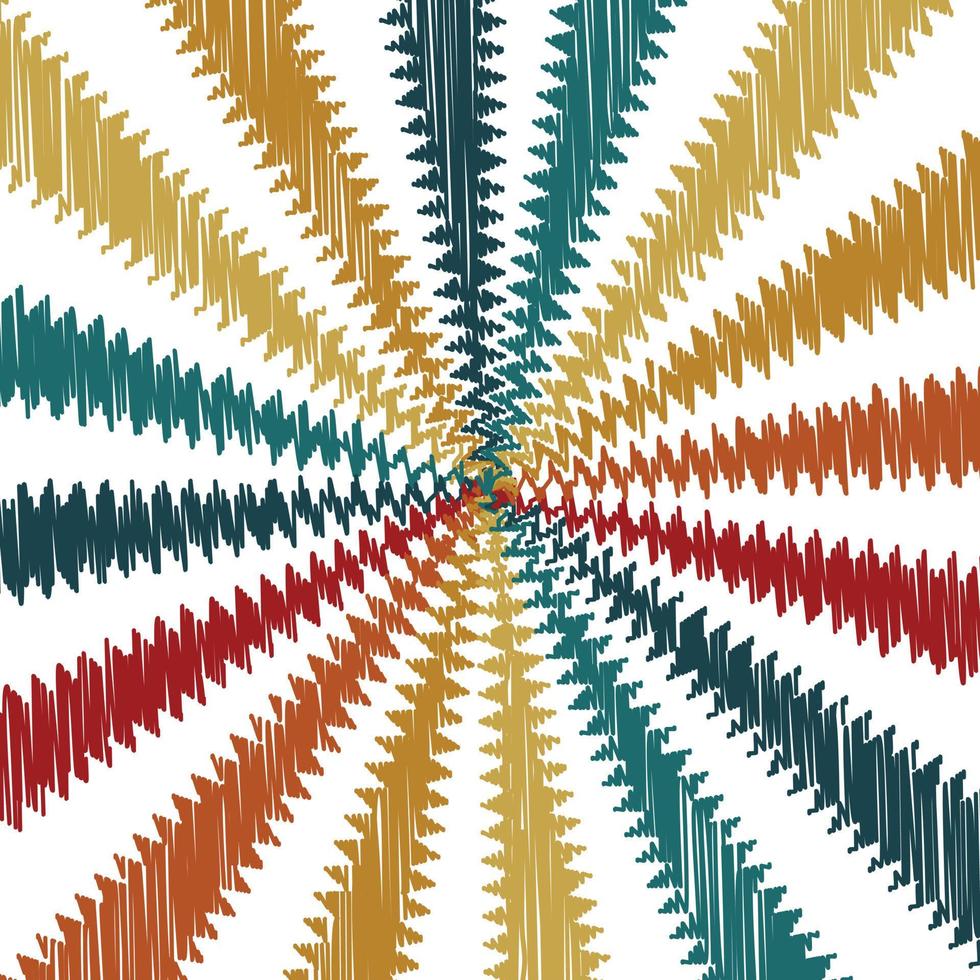 retro sunburst with scribble effect vector