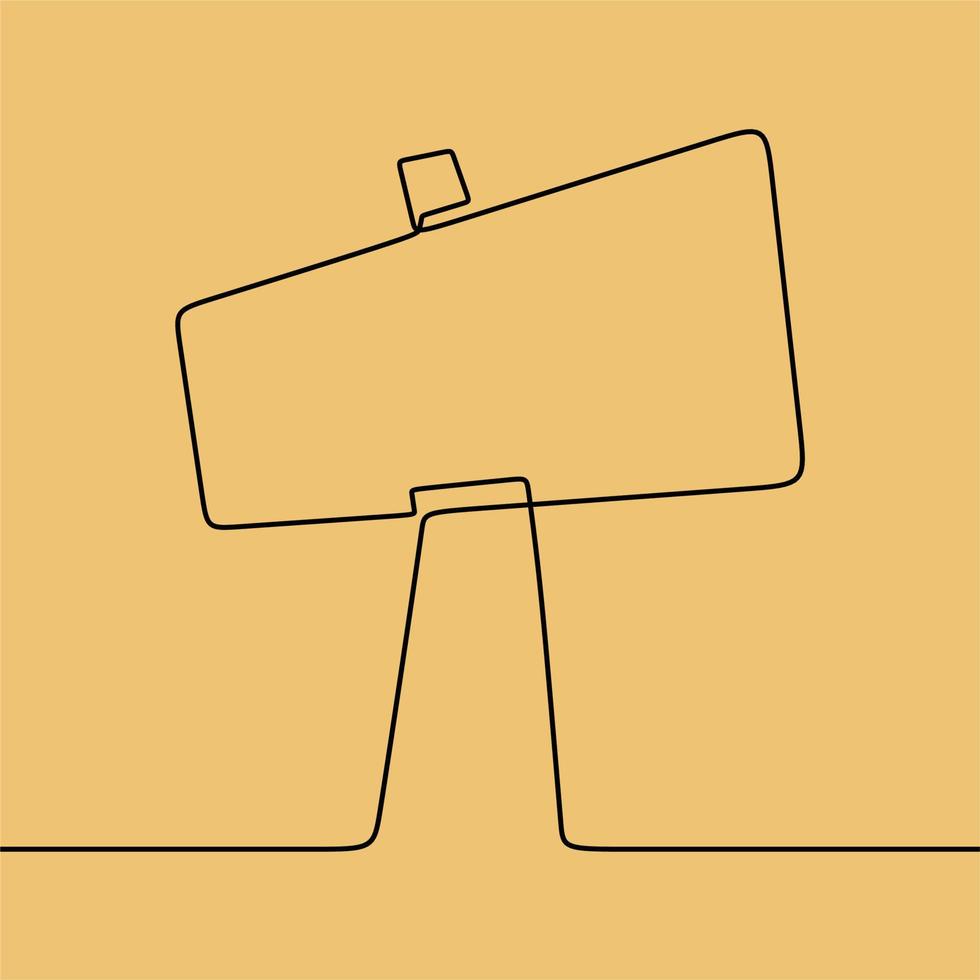 continuous line drawing on board vector