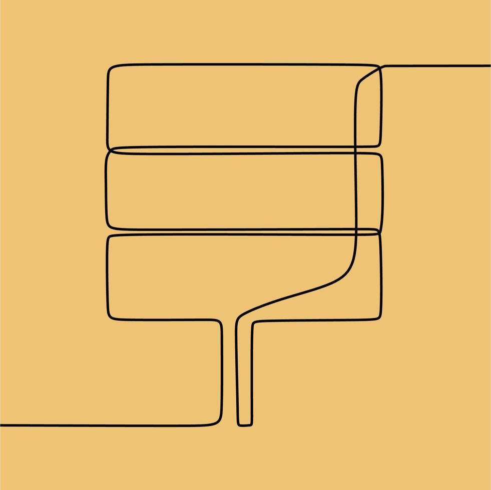 continuous line drawing on board vector