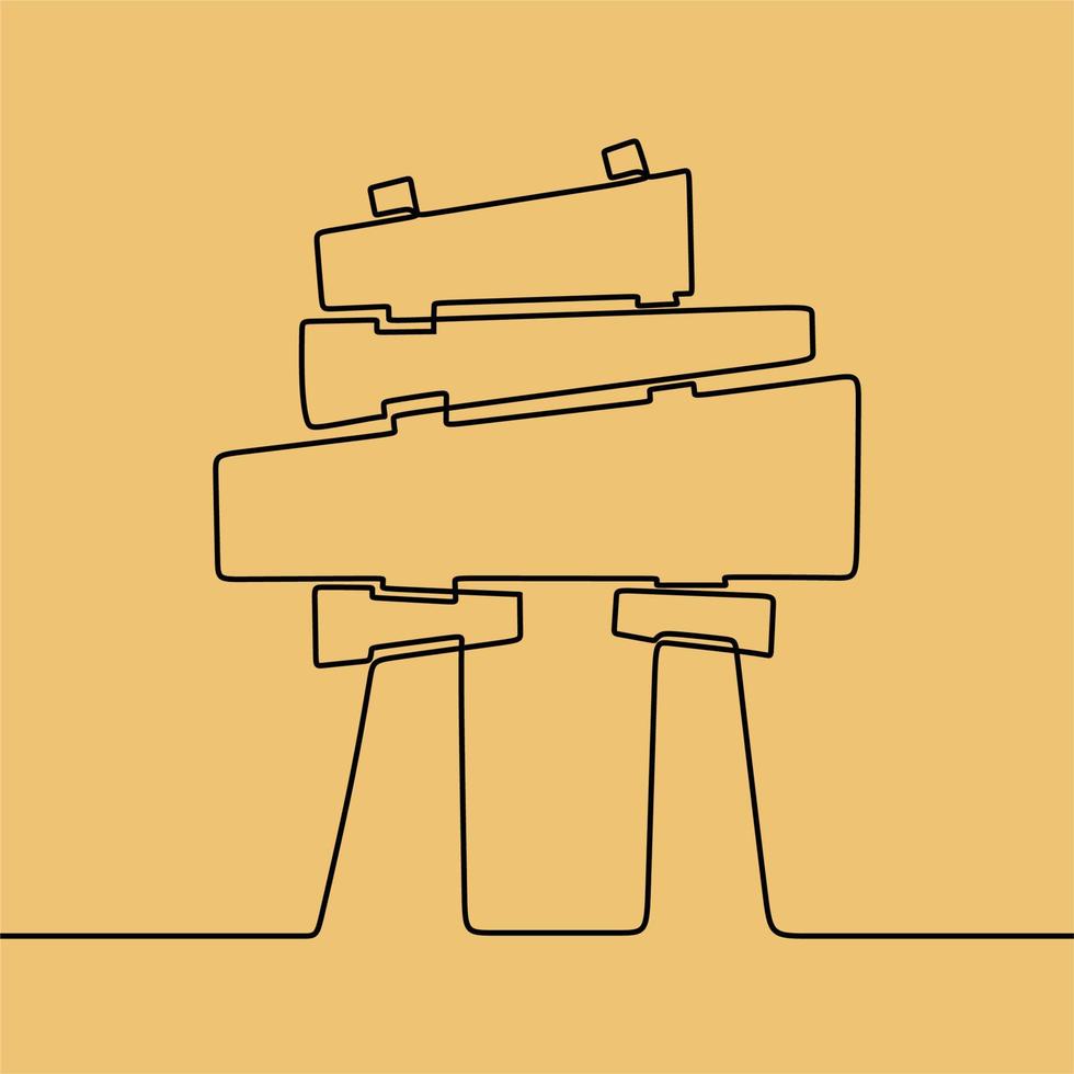 continuous line drawing on board vector