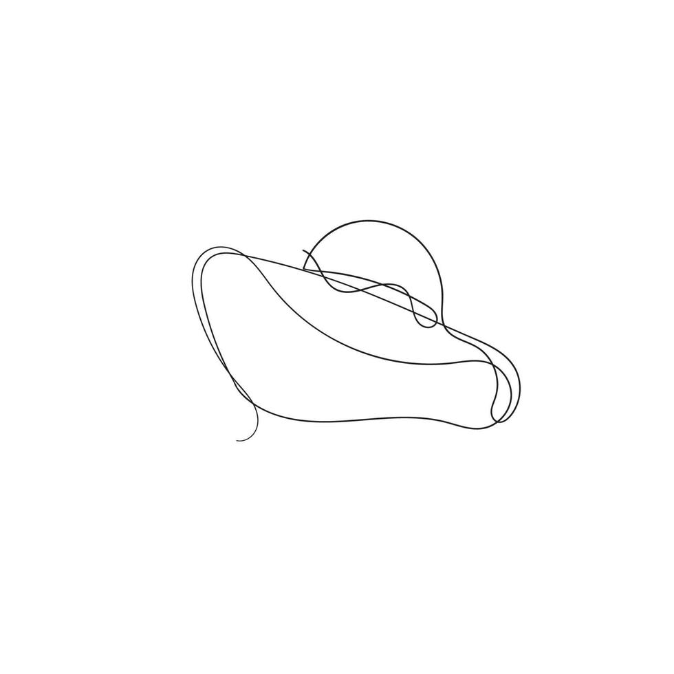 continuous line drawing outdoor cap for woman illustration vector isolated