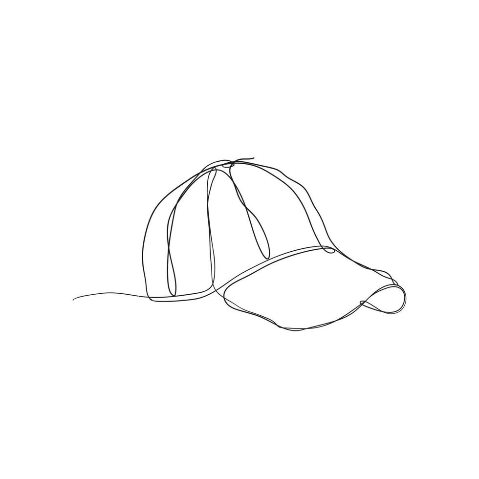 continuous line drawing outdoor cap for man illustration vector isolated