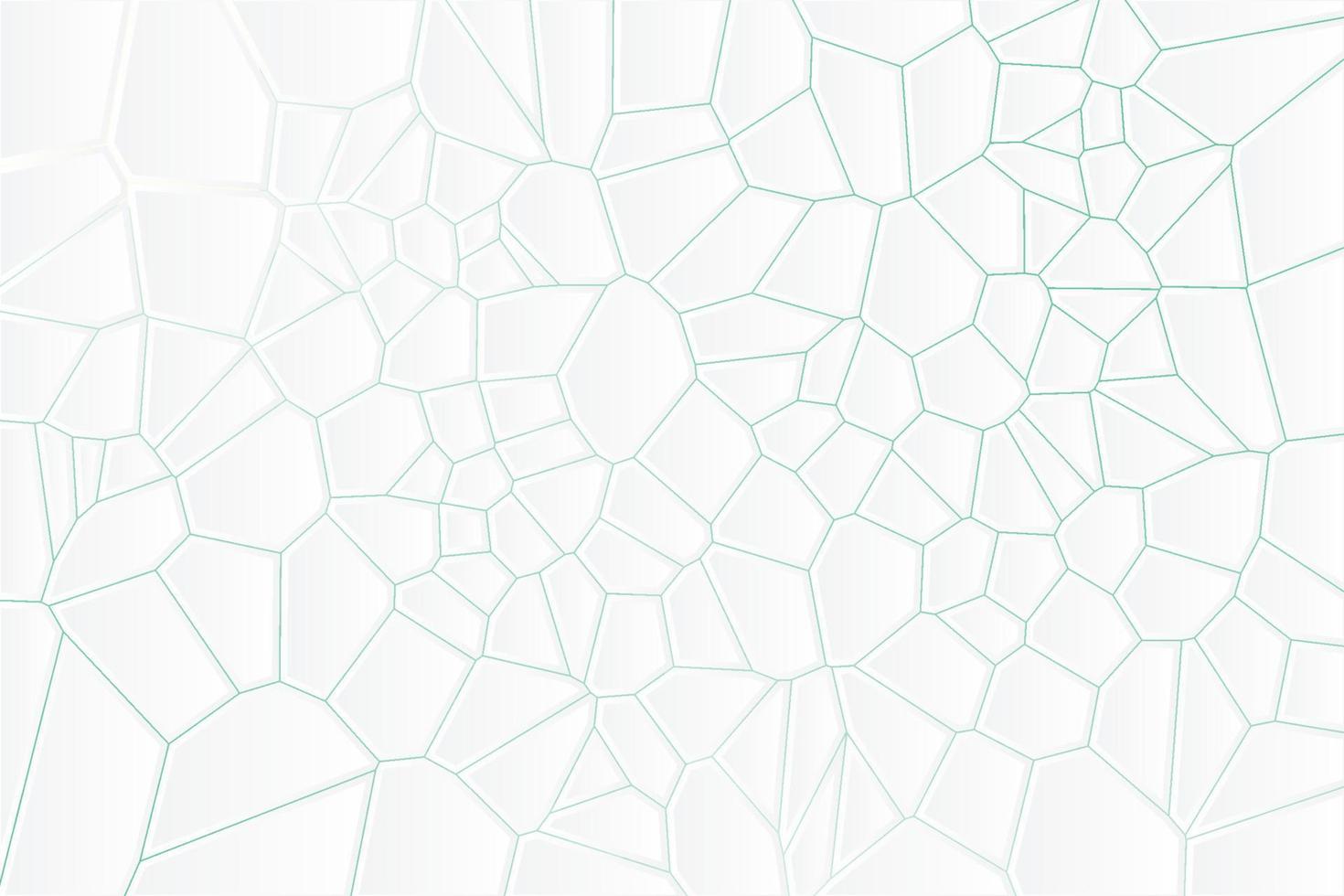 White Voronoi diagram background with gradient backlight. Abstract broken mosaic wall texture illustration vector