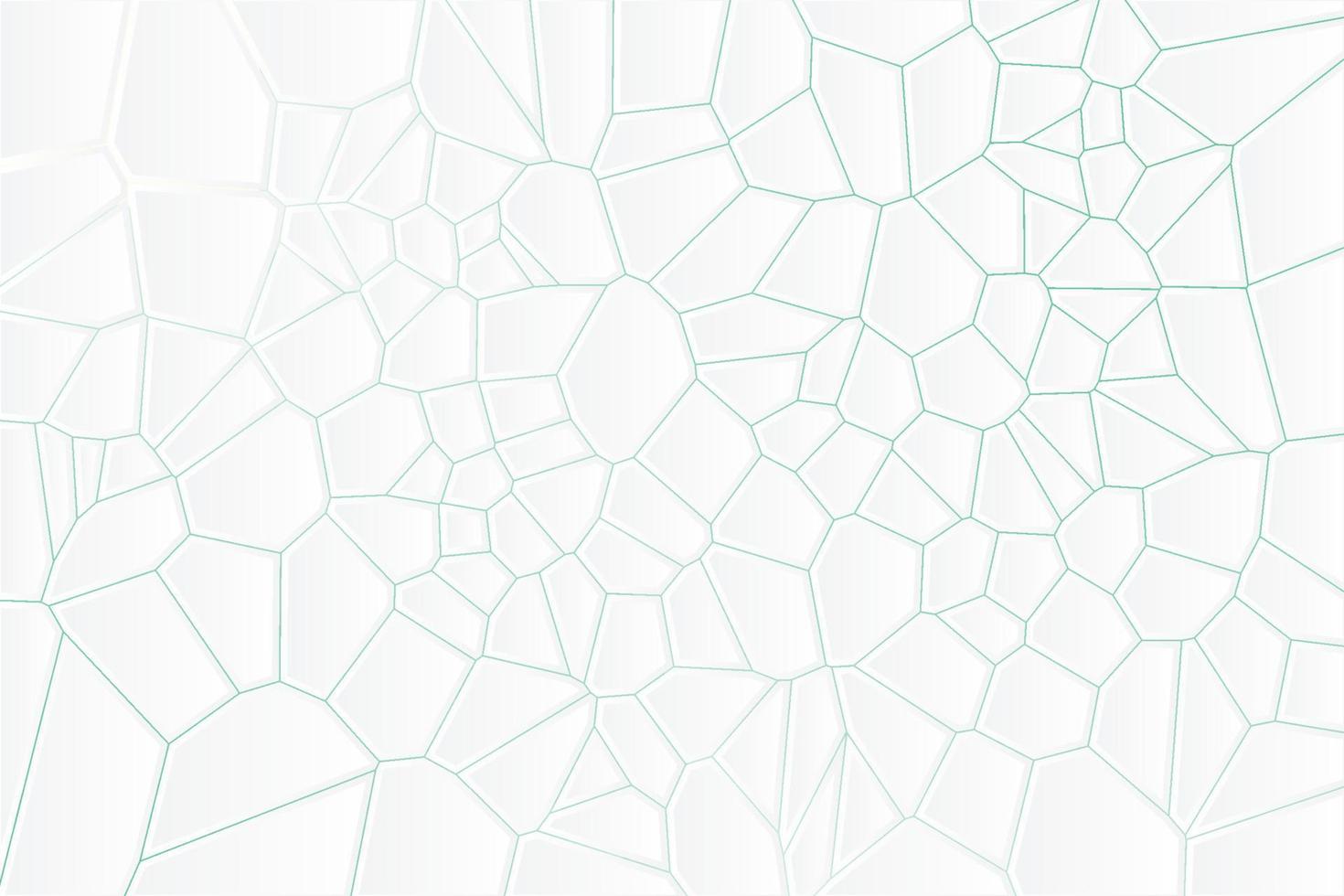 White Voronoi diagram background with gradient backlight. Abstract broken mosaic wall texture illustration vector