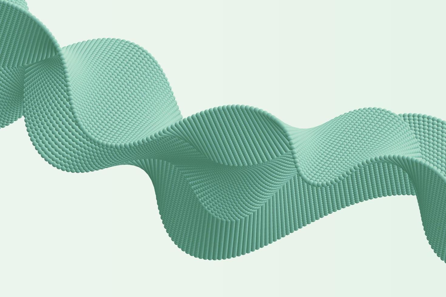Light green volume particle wave in abstract style. Wavy shape
