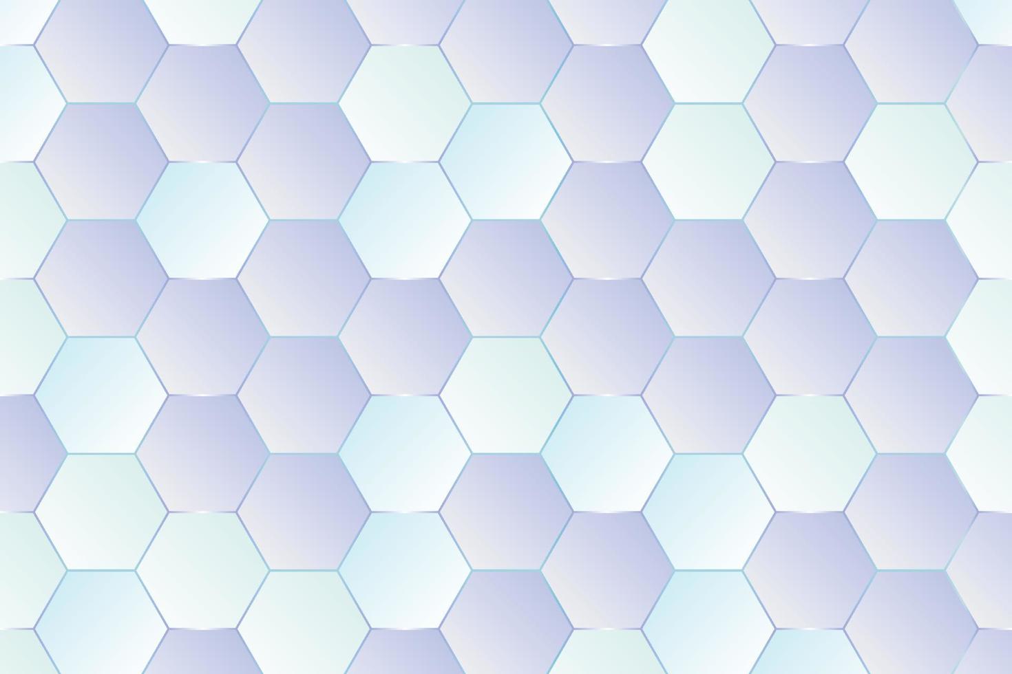 Abstract light green and purple holographic gradient hexagon wall background design vector