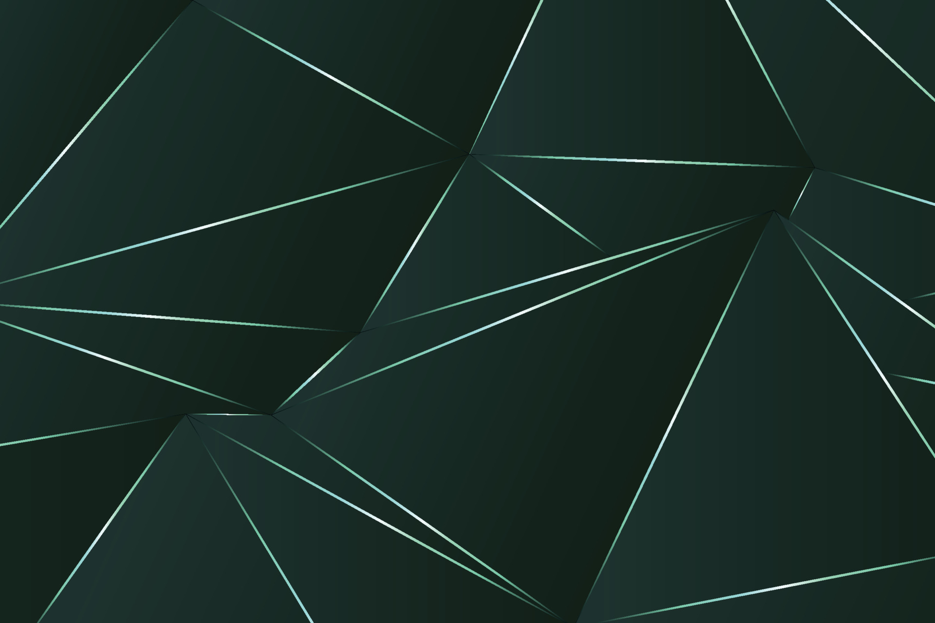 Green premium background. Luxurious dark polygonal texture. Silver