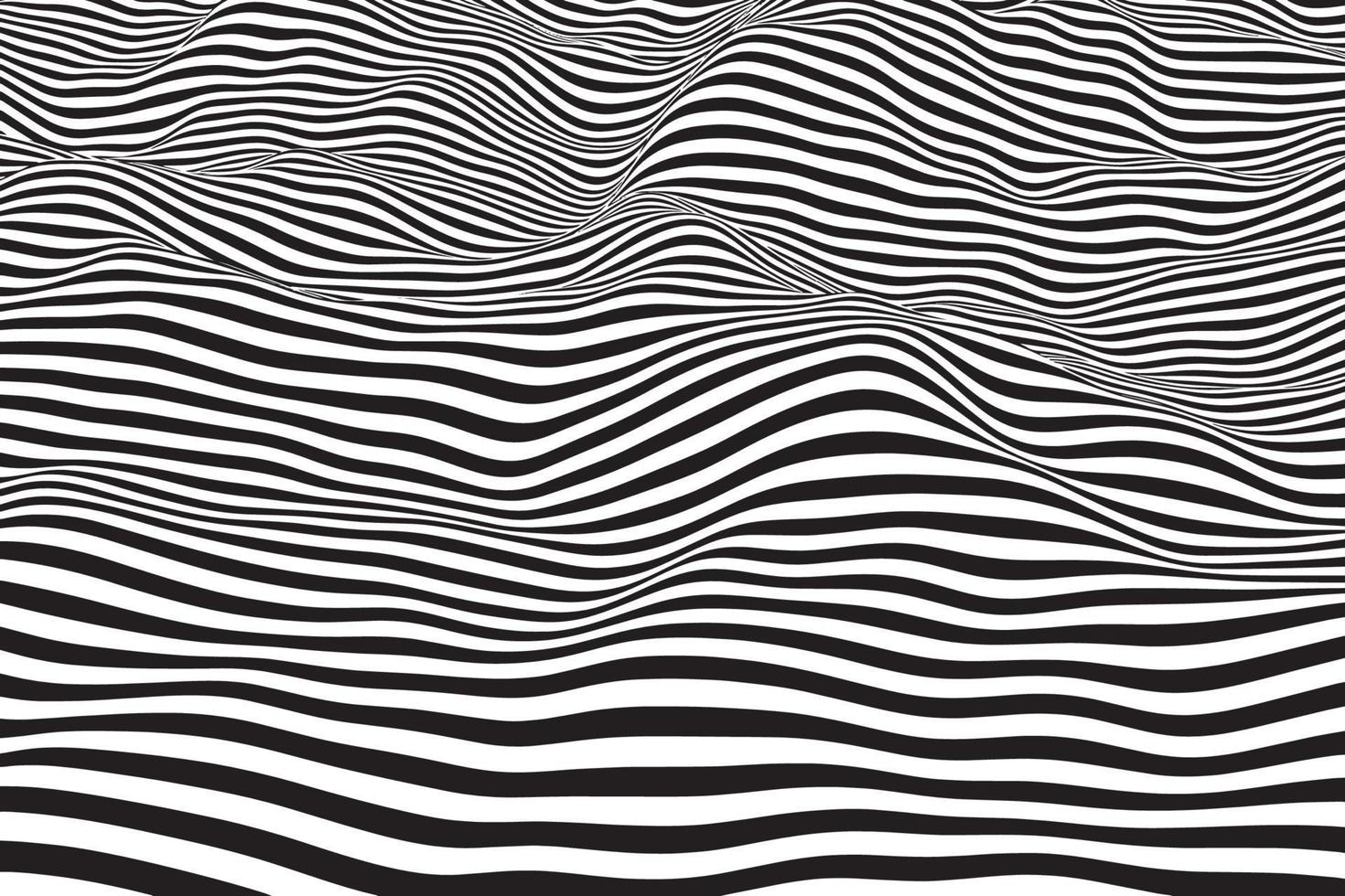 elegante textura de onda minimalista a rayas. Fondo de líneas curvas monocolor abstracto con estilo. superficie lisa de moda en blanco y negro vector