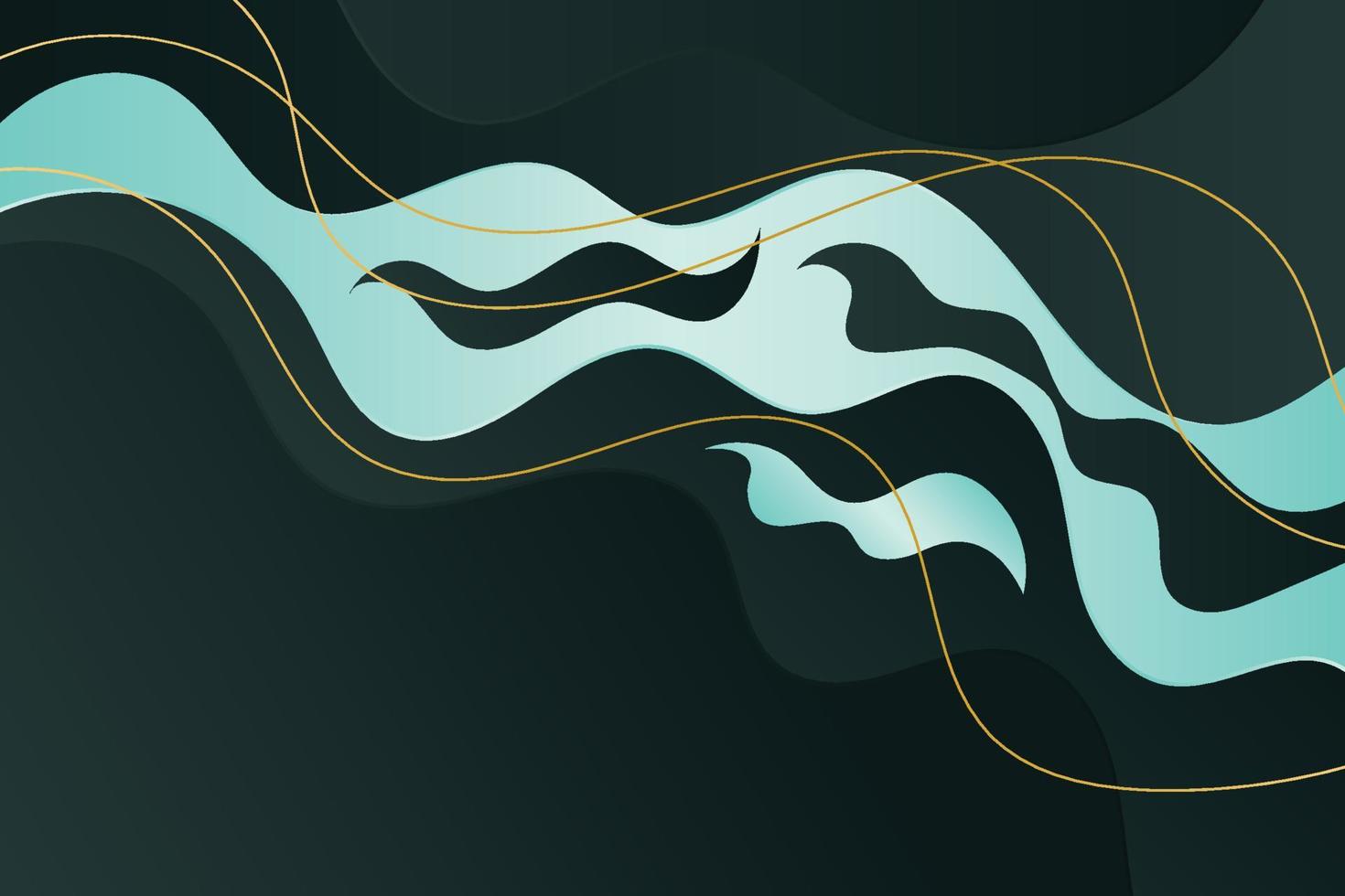 Abstract dark background with shiny lines and waves. Vector design template for banner, advertising, poster, cover and presentation