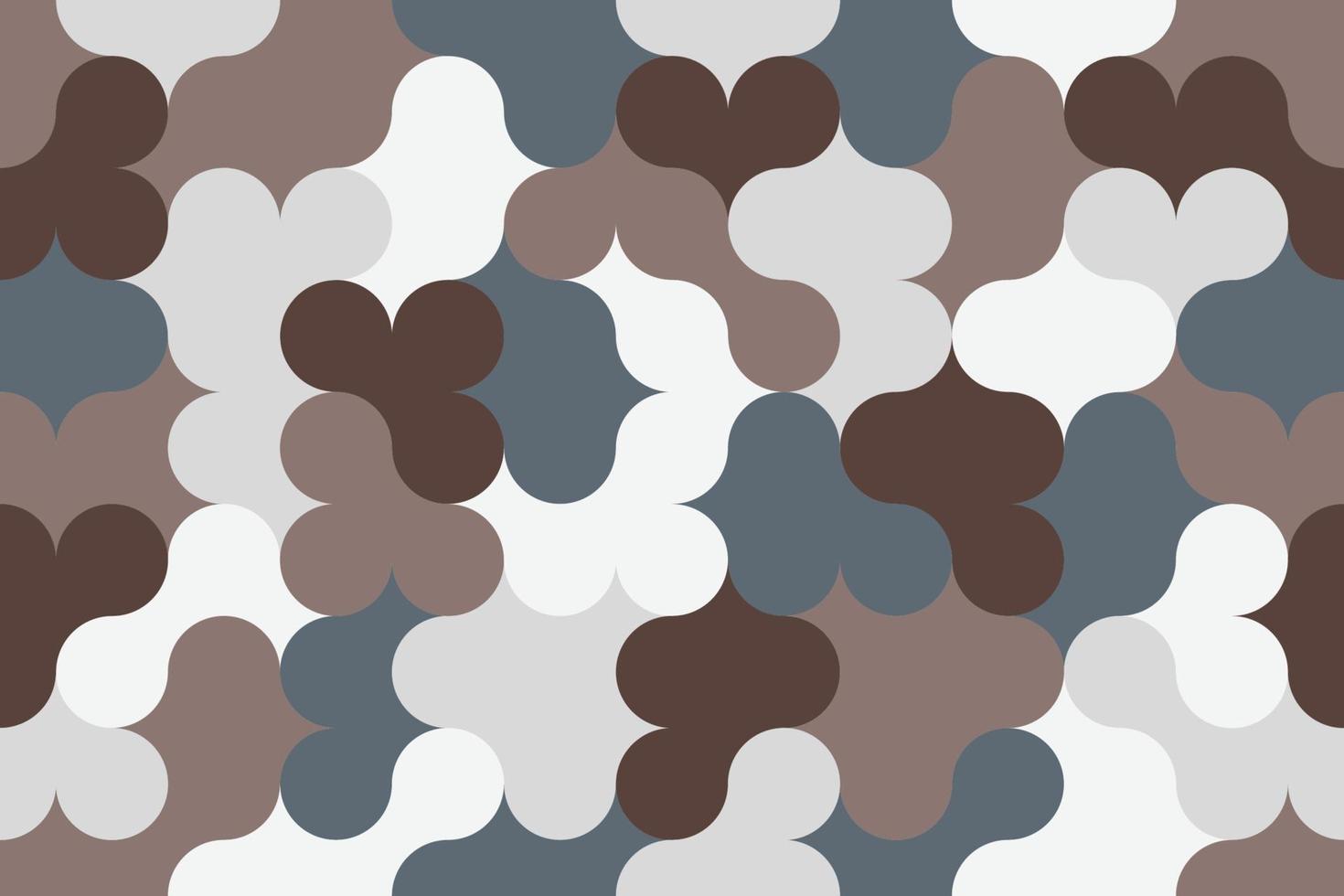 Brown and grey mosaic seamless pattern. Retro fun composition geometric repeat background vector