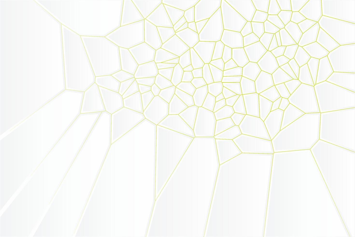Abstract white Voronoi diagram blocks cell pattern. Geometric broken background wall with gradient backlight design vector