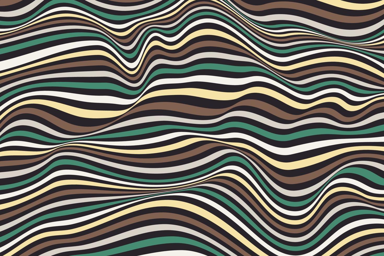 Elegant minimalist striped wave texture. Stylish abstract brown, yellow, beige, and green curve lines background vector