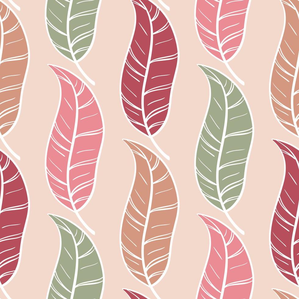 Multicolored feathers vintage seamless pattern vector