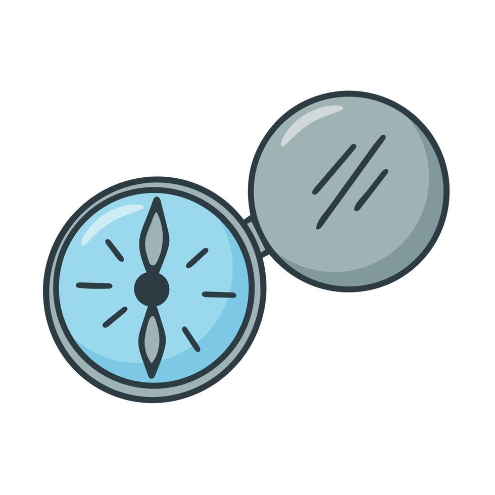 Compass doodle style isolated vector illustration