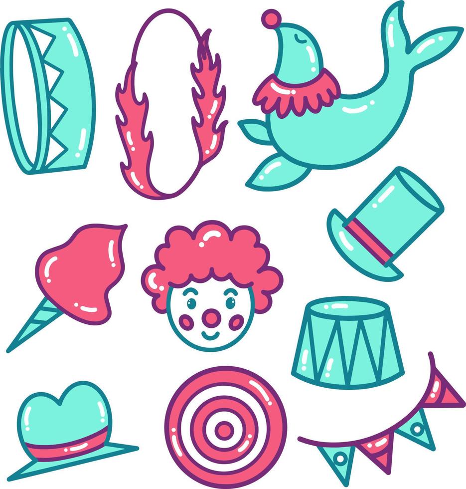 Circus Element Doodle Illustration vector