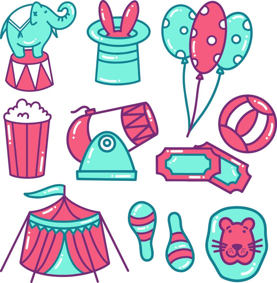 Circus Element Doodle Illustration vector