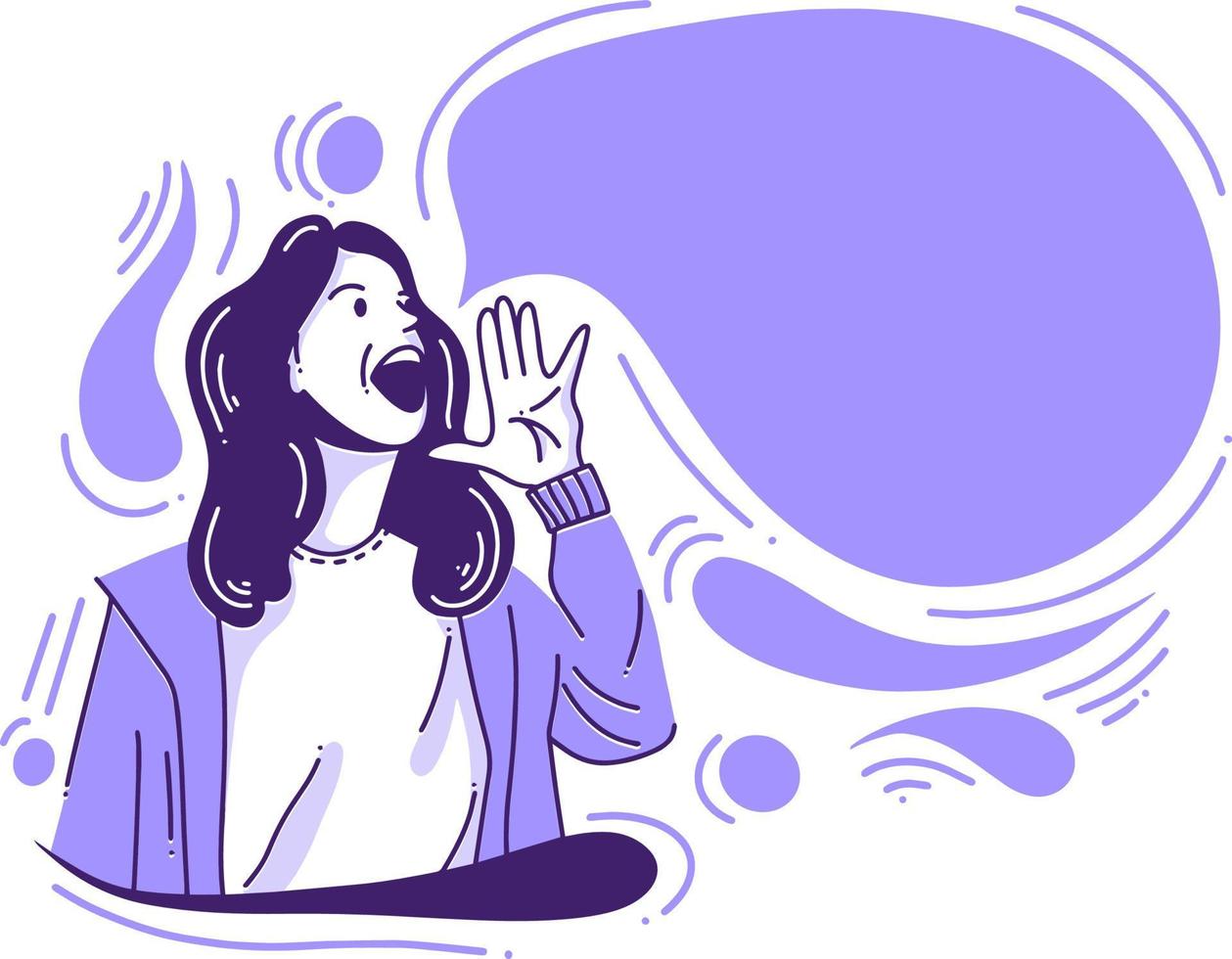 Character Is Promoting Flat Design vector