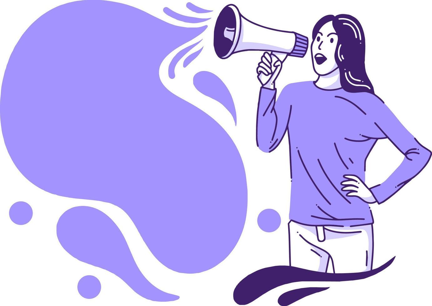 Character Is Promoting Flat Design vector