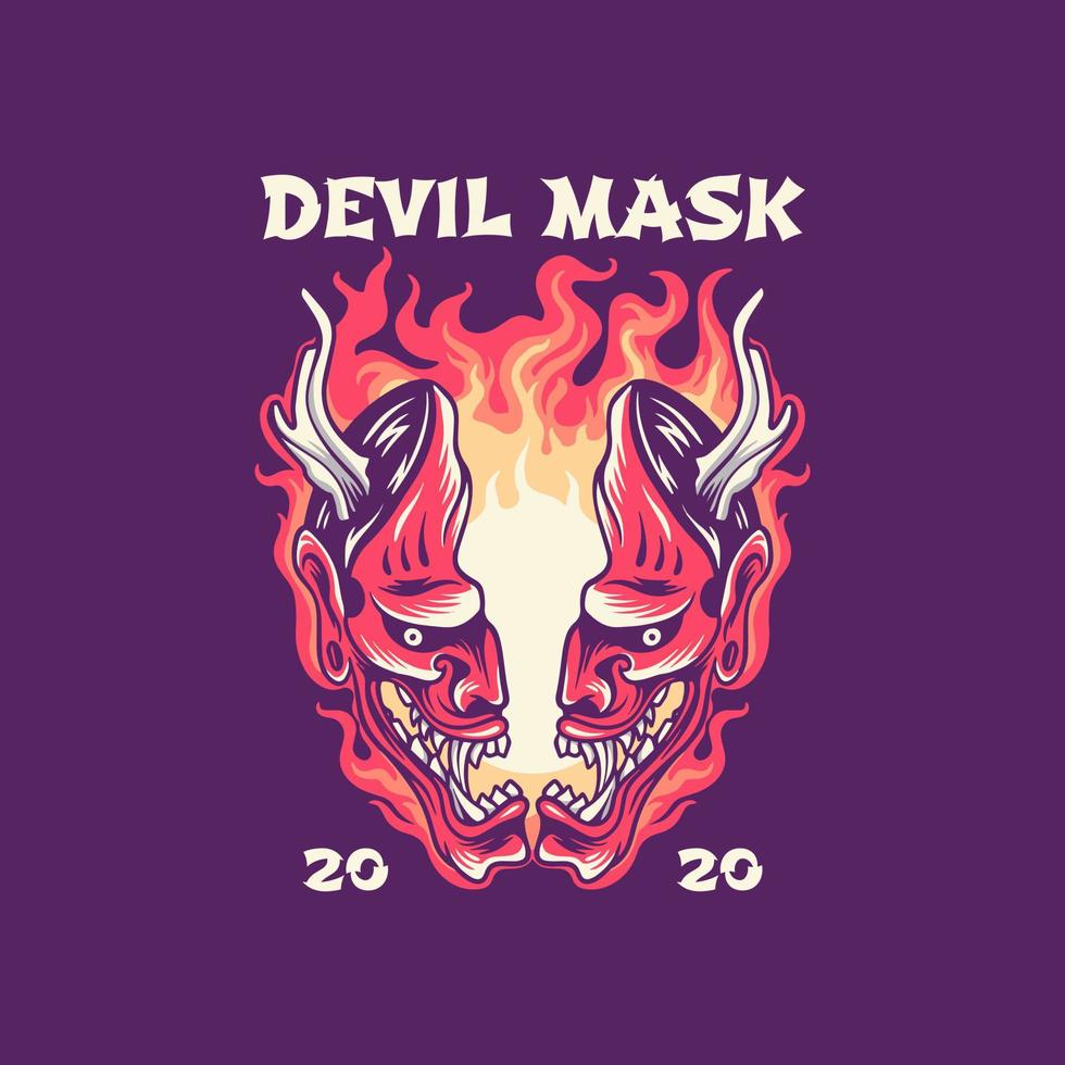 Devil Mask Illustration vector