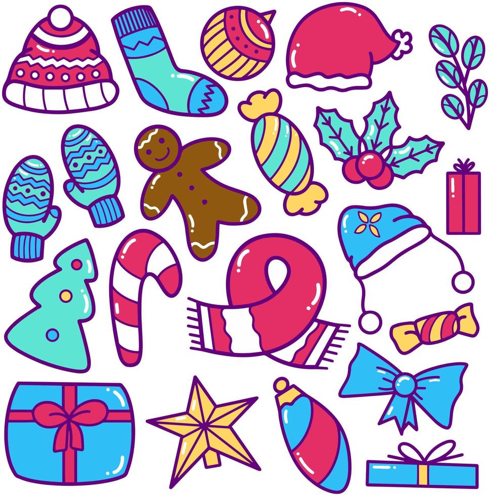 Christmas Element Doodle Illustration.ai vector