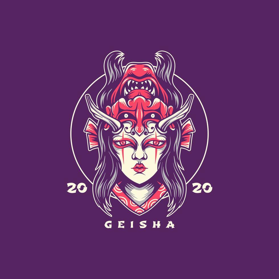 Devil Geisha Illustration vector