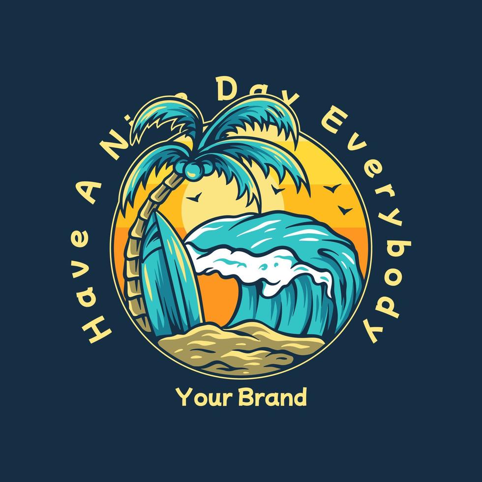 Beach Summer Vibes Illustration vector