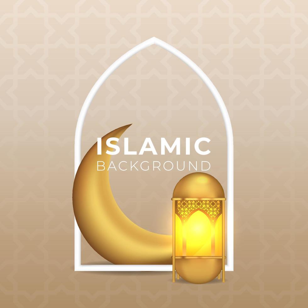 Islamic background vector with ornaments and pattern