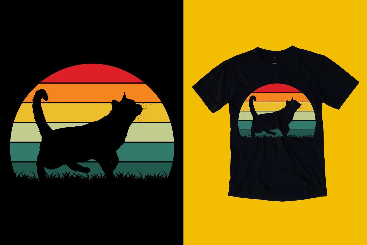 Vintage Retro Cat T-shirt Design for cat T shirt design vector