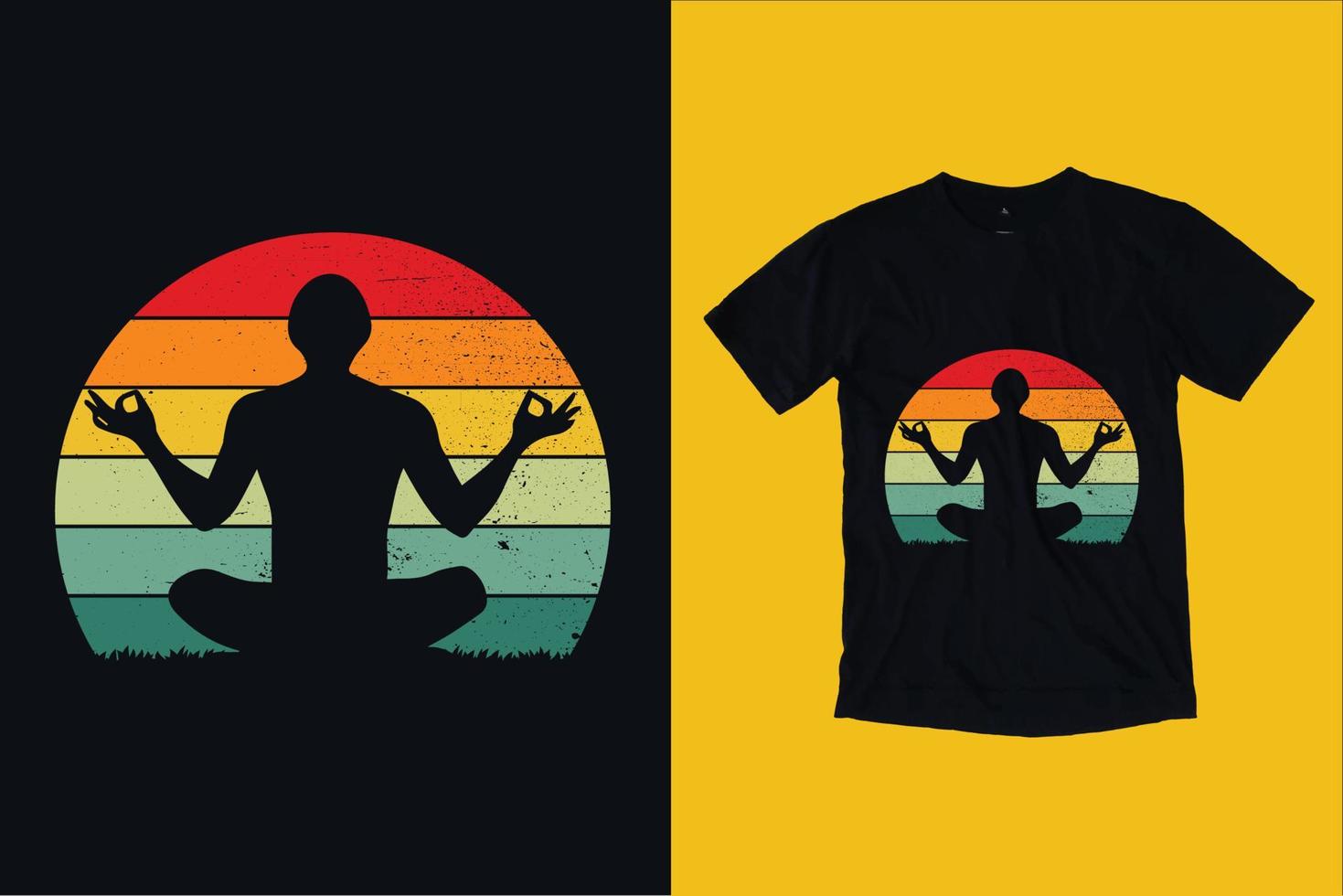 diseño de camiseta de yoga vintage vector